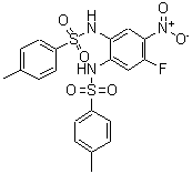 CAS 登录号：113269-03-7， N,N'-(4-氟-5-硝基-1,2-亚苯基)二(4-甲基苯磺酰胺)