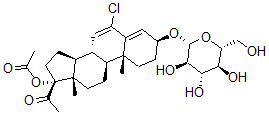 CAS#: 113547-99-2, [(3S,8R,9S,10R,13S,14S,17R)-17-Acetyl-6-Chloro-10,13-Dimethyl-3-[(2R,3R,4S,5S,6R)-3,4,5-Trihydroxy-6-(Hydroxymethyl)Oxan-2-Yl]Oxy-1,2,3,8,9,11,12,14,15,16-Decahydrocyclopenta[a]Phenanthren-17-Yl] Acetate
