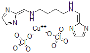 CAS 登录号:113634-10-9, N,N'-二(咪唑-2-亚基甲基)丁烷-1,4-二胺铜二高氯酸盐