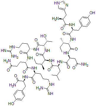 CAS 登录号：113676-81-6， L-组氨酰-L-酪氨酰-L-异亮氨酰-L-天冬氨酰胺酰-L-亮氨酰-L-异亮氨酰-L-苏氨酰-L-精氨酰-L-谷氨酰胺酰-L-精氨酰-L-酪氨酰胺