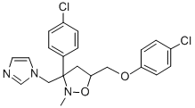 CAS 登录号:114372-38-2, 5-((4-氯苯氧基)甲基)-3-(4-氯苯基)-3-((1H-咪唑-1-基)甲基)-2-甲基异恶唑烷