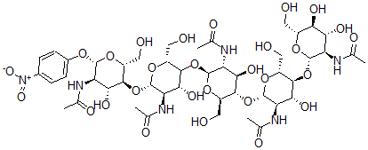 CAS#: 114882-45-0, N-[(2S,3R,4R,5S,6R)-5-[(2S,3R,4R,5S,6R)-3-Acetamido-5-[(2S,3R,4R,5S,6R)-3-Acetamido-4,5-Dihydroxy-6-(Hydroxymethyl)Oxan-2-Yl]Oxy-4-Hydroxy-6-(Hydroxymethyl)Oxan-2-Yl]Oxy-2-[(2R,4R,5R,6S)-5-Acetamido-6-[(2R,3S,4R,5R,6S)-5-Acetamido-4-Hydroxy-2-(Hydroxymethyl)-6-(4-Nitrophenoxy)Oxan-3-Yl]Oxy-4-Hydroxy-2-(Hydroxymethyl)Oxan-3-Yl]Oxy-4-Hydroxy-6-(Hydroxymethyl)Oxan-3-Yl]Acetamide