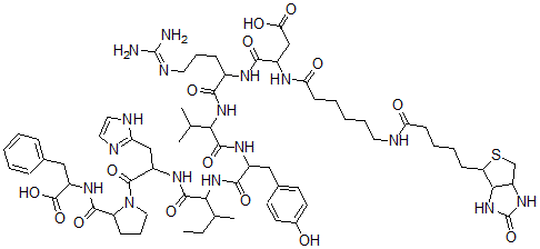 CAS 登录号：115102-72-2， (6-生物素基酰胺基)己酰血管紧张素II