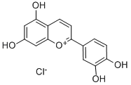 CAS#: 1154-78-5, 2-(3,4-Dihydroxyphenyl)-5,7-Dihydroxy-1-Benzopyrylium Chloride (1:1)