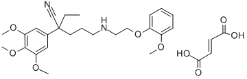 CAS#: 115787-31-0, alpha-Ethyl-3,4,5-trimethoxy-alpha-(3-((2-(2-methoxyphenoxy)ethyl)amino)propyl)benzeneacetonitrile fumarate