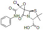 CAS#: 115937-29-6, 3-Chloro-3',3'-Dimethyl-7'-Oxo-3-((Phenylamino)Carbonyl)Spiro(Oxirane-2,6'-(4)Thia(1)Azabicyclo(3.2.)Heptane)-2'-Carboxylic Acid