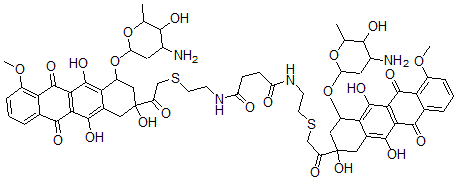 CAS#: 116978-91-7, N,N'-Bis[2-[2-[4-(4-Amino-5-Hydroxy-6-Methyloxan-2-Yl)Oxy-2,5,12-Trihydroxy-7-Methoxy-6,11-Dioxo-3,4-Dihydro-1H-Tetracen-2-Yl]-2-Oxoethyl]Sulfanylethyl]Butanediamide