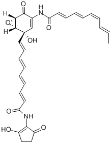CAS#: 117778-57-1, (2E,4E,6E,8E)-N-[(1R,2S,6S)-2-Hydroxy-2-[(1E,3E,5E,7E)-9-[(2-Hydroxy-5-Oxo-1-Cyclopentenyl)Amino]-9-Oxonona-1,3,5,7-Tetraenyl]-5-Oxo-7-Oxabicyclo[4.1.0]Hept-3-En-4-Yl]Deca-2,4,6,8-Tetraenamide