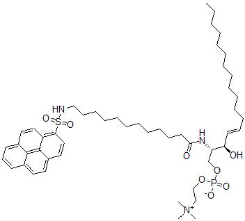 CAS 登录号：118578-43-1， N-(12-((1-芘磺酰基)酰胺基)月桂酰)鞘氨苷磷酰胆碱