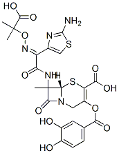 CAS#: 118680-12-9, 7-(2- (2-Aminothiazol-4-Yl)-2-(1-Carboxy-1-Methylethoxyimino)Acetamido)-3-(3,4-Dihydroxybenzoyloxy)Methyl-3-Cephem-4-Carboxylic Acid