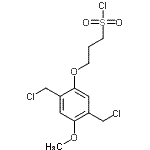 CAS 登录号：118943-26-3， 3-[2,5-二(氯甲基)-4-甲氧基苯氧基]-1-丙烷磺酰基氯化物