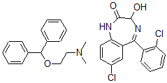 CAS#: 119177-41-2, 7-Chloro-5-(2-chlorophenyl)-1,3-dihydro-3-hydroxy-2H-1,4-benzodiazepin-2-one mixt. with 2-(diphenylmethoxy)-N,N-dimethylethanamine