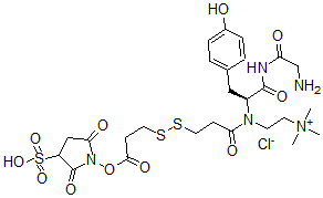CAS 登录号：119463-04-6， 2-[[(2S)-1-[(2-氨基乙酰基)氨基]-3-(4-羟基苯基)-1-氧代丙烷-2-基]-[3-[3-(2,5-二氧代-3-磺基吡咯烷-1-基)氧基-3-氧代丙基]二硫基丙酰]氨基]乙基-三甲基氯化铵