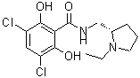 CAS 登录号：119670-11-0， 3,5-二氯-N-[[(2S)-1-乙基吡咯烷-2-基]甲基]-2,6-二羟基-苯甲酰胺