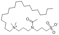 CAS 登录号：120139-55-1， N-[3-[乙酰基(3-磺基丙基)氨基]丙基]-N,N-二甲基-1-十八烷铵内盐