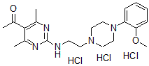 CAS#: 121264-02-6, 2-(2-(4-(2-Methoxyphenyl)-1-piperazinyl)ethyl)amino-5-acetyl-4,6-dimethylpyrimidine trihydrochloride