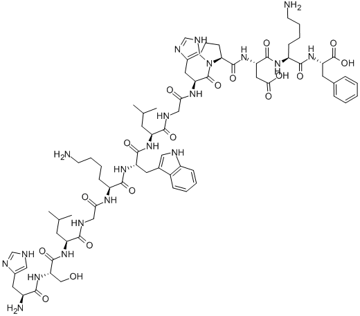 CAS 登录号:122018-58-0, L-组氨酰-L-丝氨酰-L-亮氨酰甘氨酰-L-赖氨酰-L-色氨酰-L-亮氨酰甘氨酰-L-组氨酰-L-脯氨酰-L-alpha-天冬氨酰-L-赖氨酰-L-苯丙氨酸