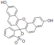 CAS#: 122079-36-1, Spiro(3H-2,1-benzoxathiole-3,7'-(7H)dibenzo(c,h)xanthene)-3',11'-diol, 1,1-dioxide
