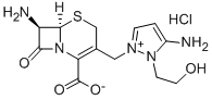 CAS 登录号：122841-17-2， (6R,7R)-7-氨基-3-[[2,3-二氢-2-(2-羟基乙基)-3-亚氨基-1H-吡唑-1-基]甲基]-8-氧代-5-硫杂-1-氮杂双环[4.2.0]辛-2-烯-2-羧酸单盐酸盐