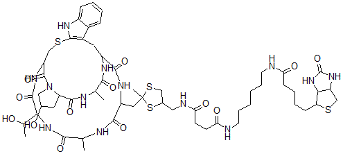 CAS#: 122856-15-9, 4-(3-(Biotinylaminohexamethylenaminocarbonyl)Propanoylaminomethyl)-2-Methyl-1,3-Dithiolane-2-Yl-(Ala(7))Phalloidin