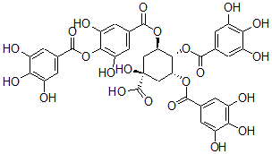CAS#: 123166-69-8, (1S,3R,4R,5R)-3-[3,5-Dihydroxy-4-(3,4,5-Trihydroxybenzoyl)Oxybenzoyl]Oxy-1-Hydroxy-4,5-Bis[(3,4,5-Trihydroxybenzoyl)Oxy]Cyclohexane-1-Carboxylic Acid