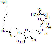CAS 登录号：123354-89-2， [(2R,3S,4R,5R)-5-[4-(6-氨基己基氨基)-2-氧代嘧啶-1-基]-3,4-二羟基四氢呋喃-2-基]甲基(羟基-膦酰氧基磷酰)磷酸氢酯