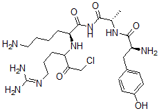 CAS#: 123496-54-8, (2S)-6-Amino-N-[(2S)-2-[[(2S)-2-Amino-3-(4-Hydroxyphenyl)Propanoyl]Amino]Propanoyl]-2-[[1-Chloro-6-(Diaminomethylideneamino)-2-Oxohexan-3-Yl]Amino]Hexanamide