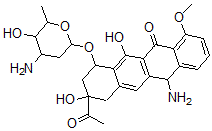 CAS#: 123618-01-9, 9-Acetyl-12-Amino-7-(4-Amino-5-Hydroxy-6-Methyloxan-2-Yl)Oxy-6,9-Dihydroxy-4-Methoxy-7,8,10,12-Tetrahydrotetracen-5-One