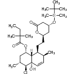 CAS 登录号：123852-10-8， (1S,3R,4S,4aS,7S,8S,8aS)-4-氯-8-{2-[(2R,4R)-4-{[二甲基(2-甲基-2-丙基)硅烷基]氧基}-6-氧代四氢-2H-吡喃-2-基]乙基}-4A-羟基-3,7-二甲基-1,2,3,4,4A,7,8,8A-八氢-1-萘基2,2-二甲基丁酸酯