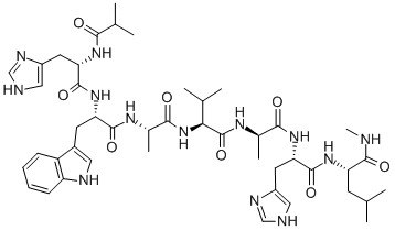 CAS#: 124001-41-8, N-(2-methyl-1-oxopropyl)-L-histidyl-L-tryptophyl-L-alanyl-L-valyl-D-alanyl-L-histidyl-N-methyl-L-Leucinamide