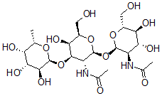 CAS#: 124040-67-1, O-Fucopyranosyl-(1-3)-O-(2-acetamido-2-deoxyglucopyranosyl)-(1-6)-2-acetamido-2-deoxygalactopyranoside