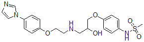 CAS 登录号：125228-82-2， N-[4-[2-羟基-3-[2-(4-咪唑-1-基苯氧基)乙基氨基]丙氧基]苯基]甲烷磺酰胺