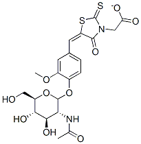 CAS#: 125261-87-2, 5-(4-(2-Acetamido-2-deoxy-beta-D-glucopyranosyloxy)-3-methoxyphenylmethylene)-2-thioxothiazolidin-4-one-3-ethanoate ammonium salt
