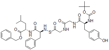 CAS 登录号：125482-08-8， 叔丁基氧羰基酪氨酰-甘氨酰-甘氨酰-苯丙氨酰-Psi(硫代酰胺)亮氨酰苄基酯