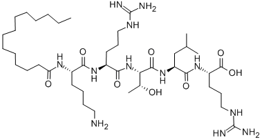 CAS 登录号：125678-68-4， N-肉豆蔻酰基-赖氨酰-精氨酰-苏氨酰-亮氨酰-精氨酸