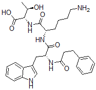 CAS#: 125757-85-9, (2S,3R)-2-[[(2S)-6-Amino-2-[[(2R)-3-(1H-Indol-3-Yl)-2-(3-Phenylpropanoylamino)Propanoyl]Amino]Hexanoyl]Amino]-3-Hydroxybutanoic Acid