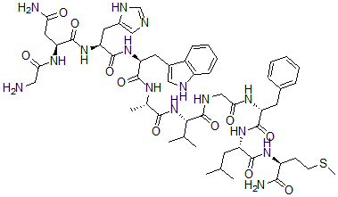 CAS#: 126370-72-7, 1-de(5-oxo-L-proline)-2-de-L-glutamine-3-de-L-arginine-4-de-L-leucine-7-L-histidine-12-D-phenylalanine-Bombesin