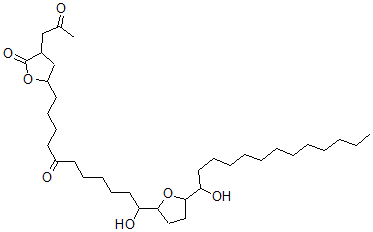 CAS 登录号：126655-24-1， 5-[11-羟基-11-[5-(1-羟基十三烷基)四氢呋喃-2-基]-5-氧代十一烷基]-3-(2-氧代丙基)四氢呋喃-2-酮