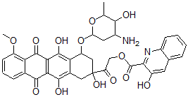 CAS#: 126657-27-0, [2-[4-(4-Amino-5-Hydroxy-6-Methyloxan-2-Yl)Oxy-2,5,12-Trihydroxy-7-Methoxy-6,11-Dioxo-3,4-Dihydro-1H-Tetracen-2-Yl]-2-Oxoethyl] 3-Hydroxyquinoline-2-Carboxylate