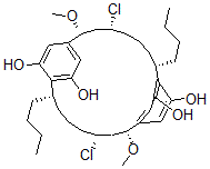 CAS#: 126693-93-4, (2R,4R,8S,13R,15R,19S)-8,19-Dibutyl-4,15-dichloro-2,13-dimethoxytricyclo[18.2.2.29,12]hexacosa-9,11,20,22(1),23,25-hexene-10,21,24,26-tetrol