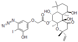 CAS#: 126869-27-0, 7-Forskolinyl-2-(3-azido-5-hydroxy-4-iodophenoxy)acetate
