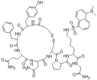 CAS 登录号：127290-94-2， (1-(2-巯基)丙酸)-8-赖氨酸-N(6)-5-二甲基氨基萘-1-磺酰基加压素