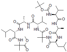 CAS#: 127363-91-1, Tert-Butyloxycarbonyl-Valyl-Alanyl-Leucyl-2-Aminoisobutyryl-Valyl-Alanyl-Leucyl-2-Aminoisobutyryl Methyl Ester