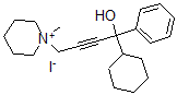 CAS 登录号：127471-24-3， 1-环己基-4-(1-甲基哌啶-1-鎓-1-基)-1-苯基丁-2-炔-1-醇碘化物
