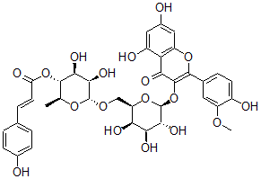 CAS#: 128533-13-1, [(2S,3R,4S,5R,6R)-6-[[(2R,3R,4S,5R,6S)-6-[5,7-Dihydroxy-2-(4-Hydroxy-3-Methoxyphenyl)-4-Oxochromen-3-Yl]Oxy-3,4,5-Trihydroxyoxan-2-Yl]Methoxy]-4,5-Dihydroxy-2-Methyloxan-3-Yl] (E)-3-(4-Hydroxyphenyl)Prop-2-Enoate