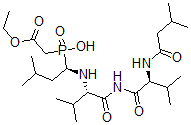 CAS 登录号：128901-52-0， (2-乙氧基-2-氧代乙基)-[(1R)-3-甲基-1-[[(2S)-3-甲基-1-[[(2S)-3-甲基-2-(3-甲基丁酰基氨基)丁酰基]氨基]-1-氧代丁烷-2-基]氨基]丁基]次磷酸