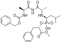 CAS#: 128901-55-3, [(2S)-1-Methoxy-1-Oxo-3-Phenylpropan-2-Yl]Oxy-[(1R)-3-Methyl-1-[[(2S)-1-Oxo-1-[[(2S)-2-(Phenylmethoxycarbonylamino)Propanoyl]Amino]Propan-2-Yl]Amino]Butyl]Phosphinic Acid