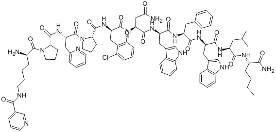 CAS#: 129176-97-2, nicotinyllysyl(1)-3-pyridylalanyl(3)-dichlorophenyl(5)-asparaginyl(6)-tryptophyl(7,9)-norleucine-Substance P