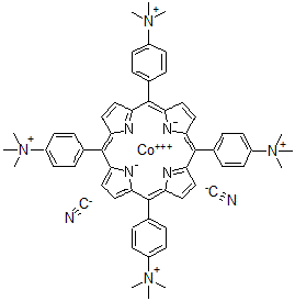 CAS#: 129232-36-6, Dicyano-cobalt(III)-tetrakis(4-(trimethylammonio)phenyl)porphyrin