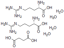 CAS 登录号：129505-32-4， DL-精氨酸丁二酸盐 (2:1) 四水合物